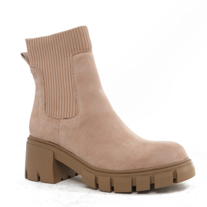 Emily | Women Chelsea Ankle Boots Chunky Slip On Booties