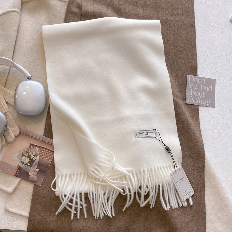 Kiara | Comfy Soft Plain Tassel Scarf Shawls