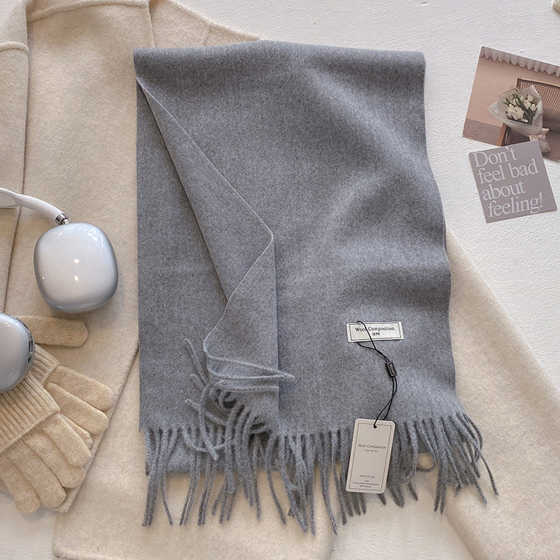 Kiara | Comfy Soft Plain Tassel Scarf Shawls