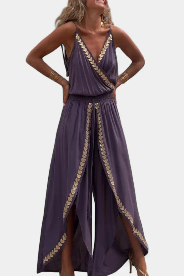 Abigail - Monochrome Dress with Gold Details