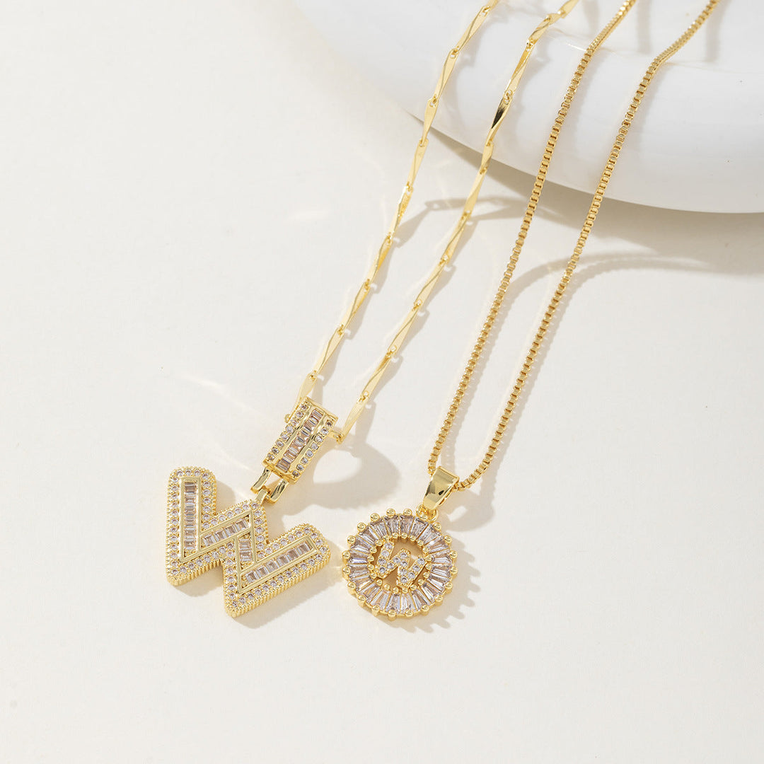 Danielle | Elegant 2-Pack Initial Letter Pendant Necklaces