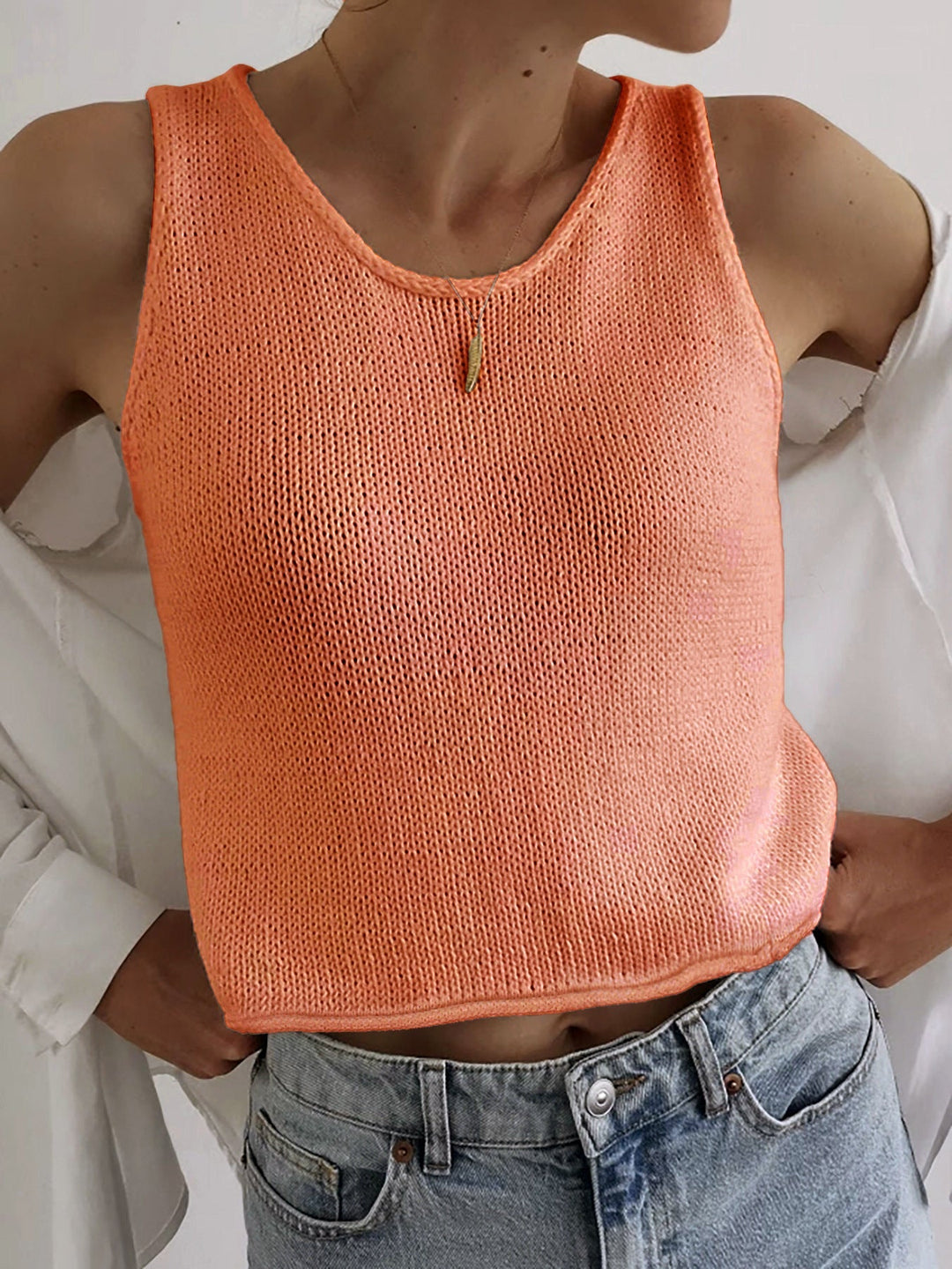 Riley | Casual Round Neck Vest Pullover Top