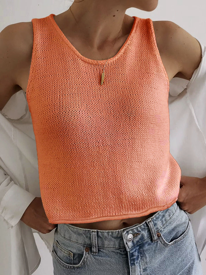 Riley | Casual Round Neck Vest Pullover Top