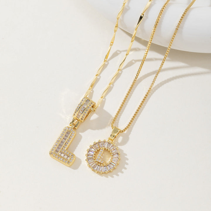 Danielle | Elegant 2-Pack Initial Letter Pendant Necklaces