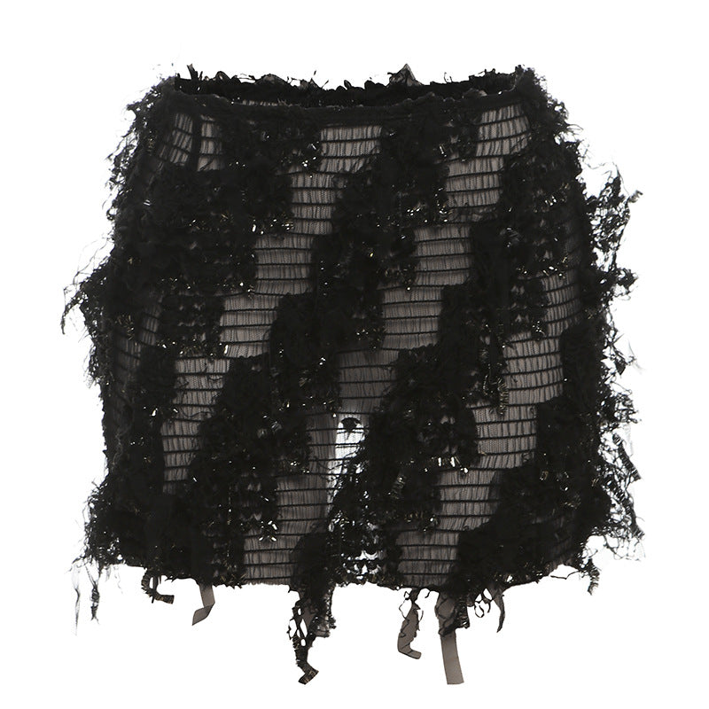 Tamara | Chic Fringe Detail High-Waist Mini Skirt