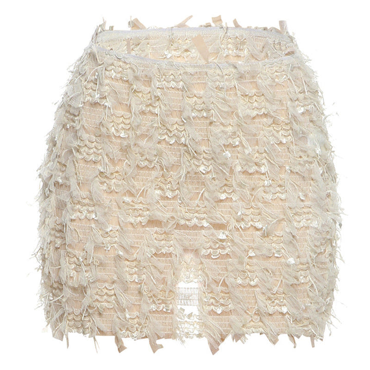 Tamara | Chic Fringe Detail High-Waist Mini Skirt