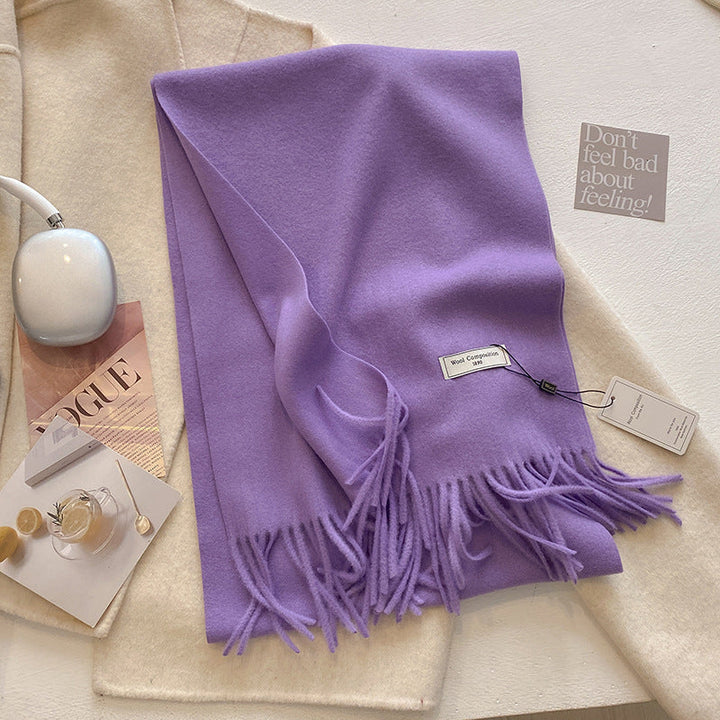 Kiara | Comfy Soft Plain Tassel Scarf Shawls