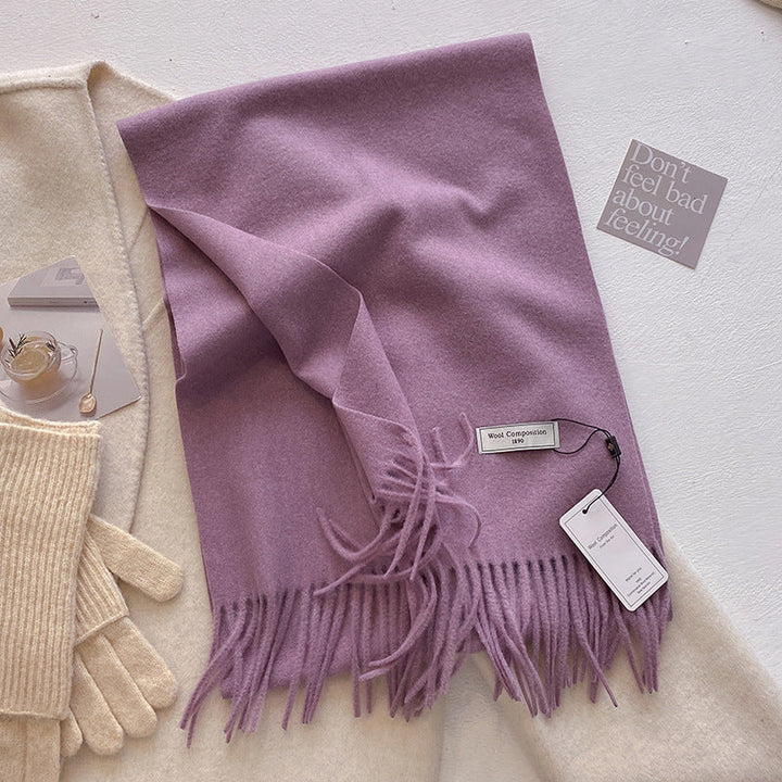 Kiara | Comfy Soft Plain Tassel Scarf Shawls