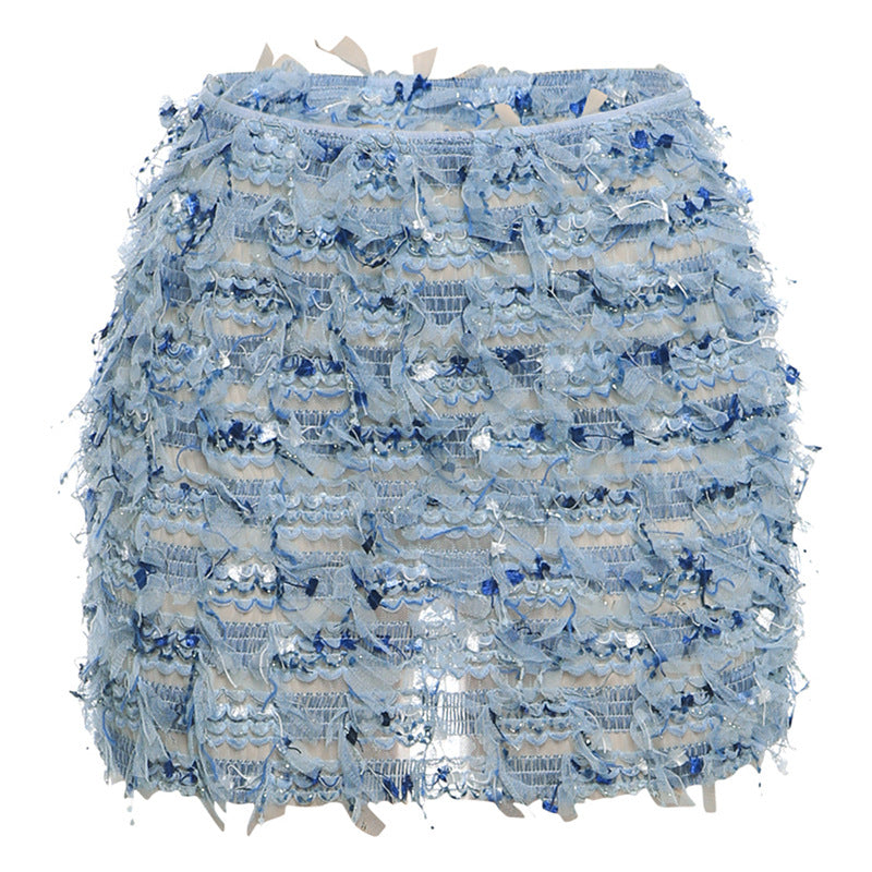 Tamara | Chic Fringe Detail High-Waist Mini Skirt