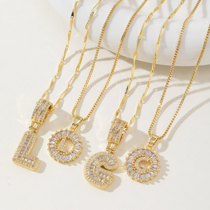 Danielle | Elegant 2-Pack Initial Letter Pendant Necklaces