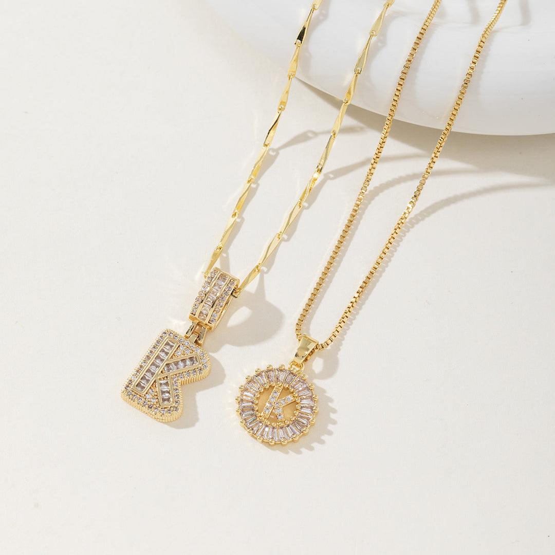 Danielle | Elegant 2-Pack Initial Letter Pendant Necklaces