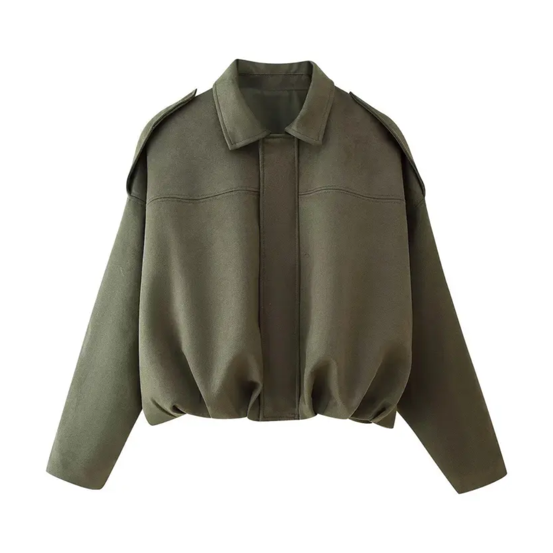 Grace | Vintage Suede Epaulet Bomber Jacket