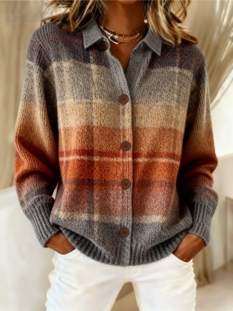 Edith | Ombre check cardigan for fall