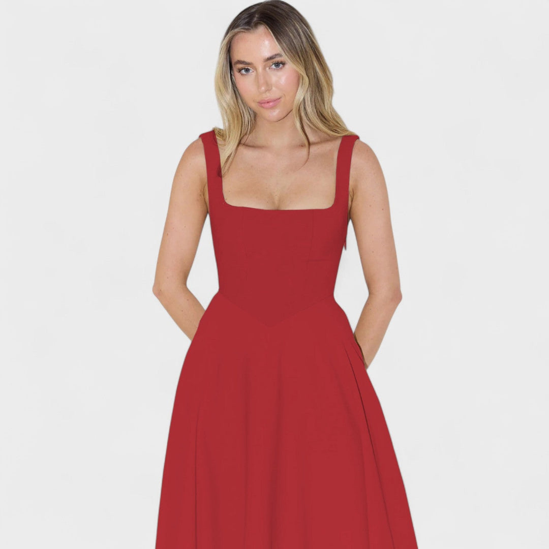 Nora - Square-Neck Midi Dress