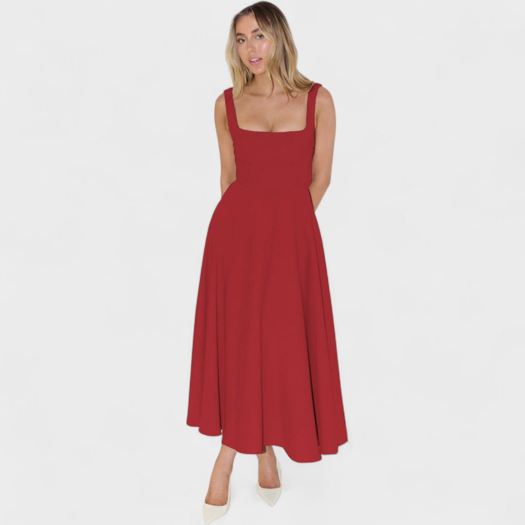 Nora - Square-Neck Midi Dress