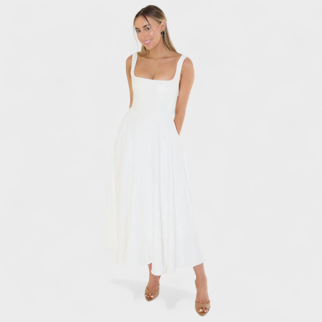Nora - Square-Neck Midi Dress