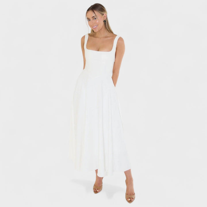 Nora - Square-Neck Midi Dress