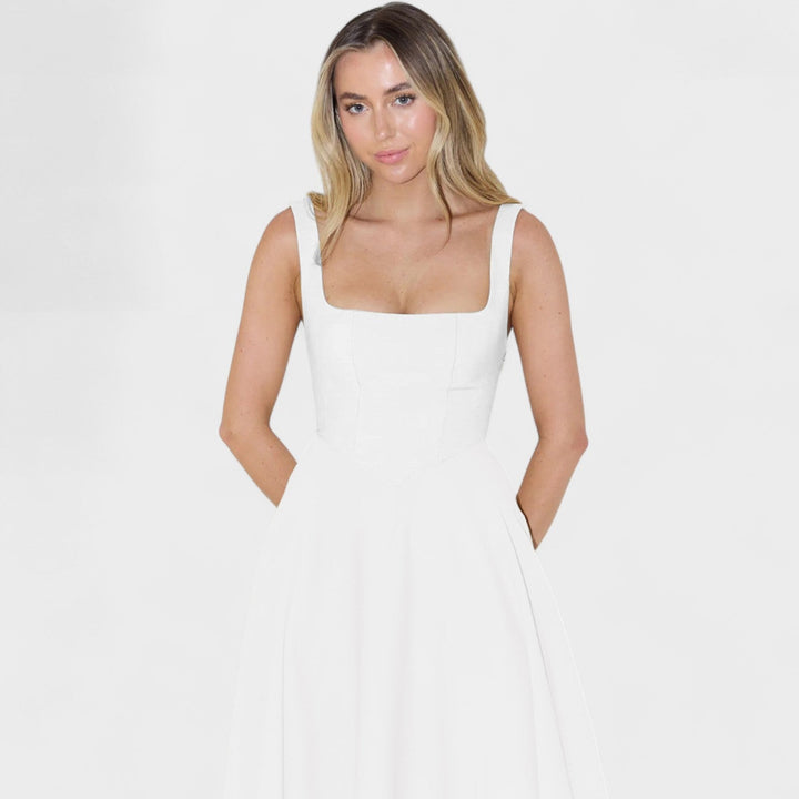 Nora - Square-Neck Midi Dress