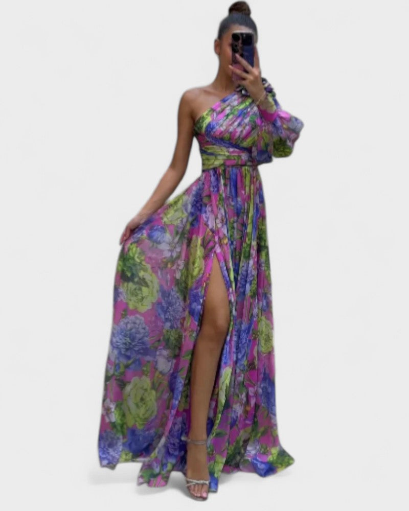 Ruby - One-Shoulder Floral Maxi Dress