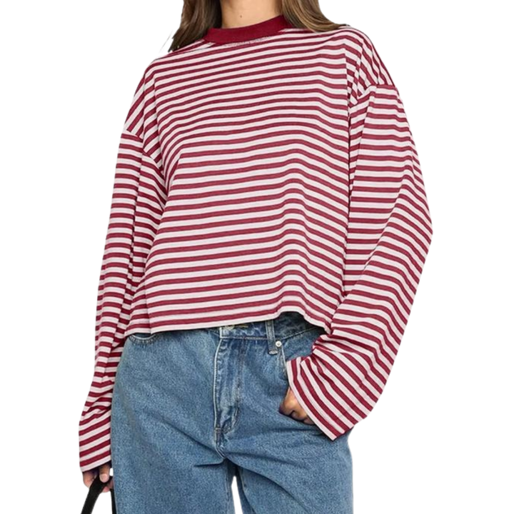 Lucy | Colour-Block Stripe Casual Sweatshirt