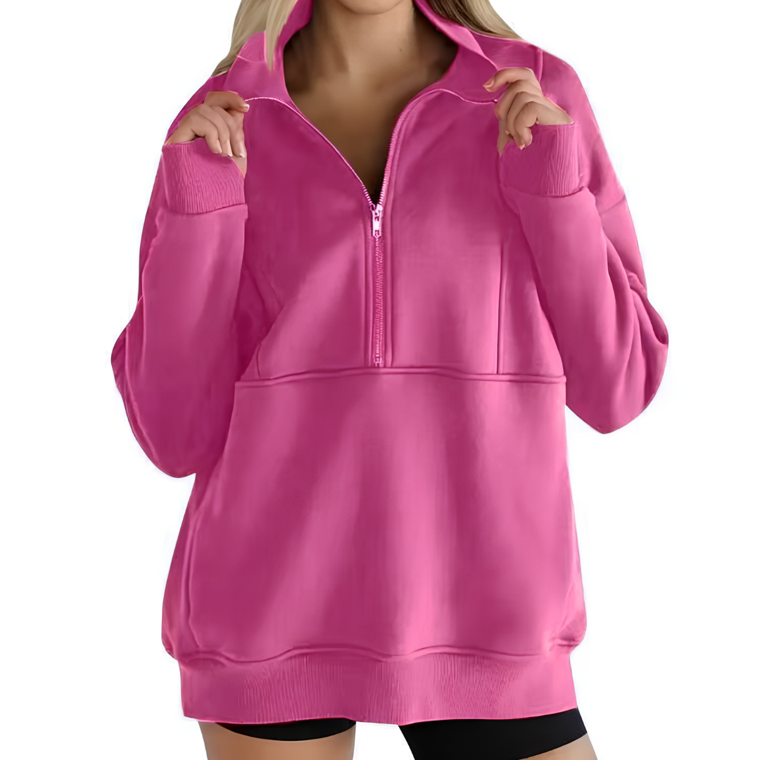 Lily | Cosy Fleece Half-Zip Pullover Sweatshirt