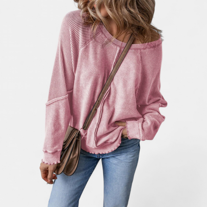 Chloe | Relaxed Patchwork Pullover Sweatshirt