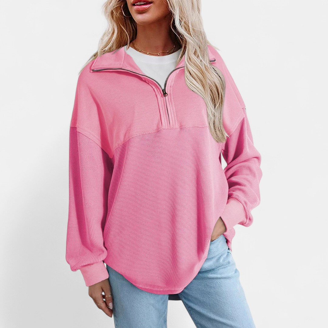 Xanthe | Relaxed Waffle Knit Pullover Top