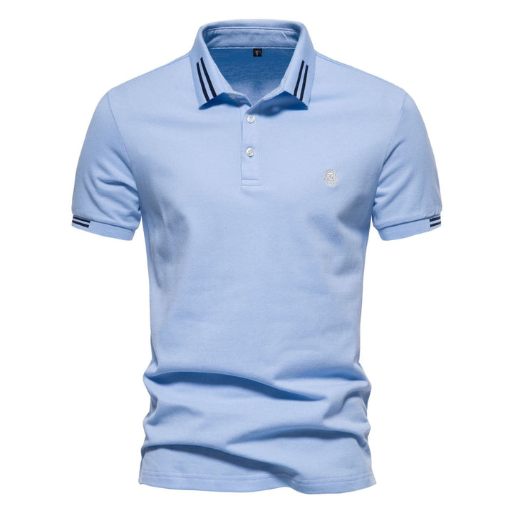 Angus - Striped Structured-Collar Polo