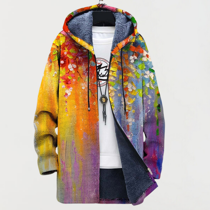 Molly – coat with abstract art elements