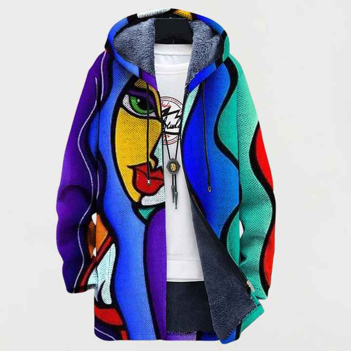 Tahlia jacket with colorful graphics