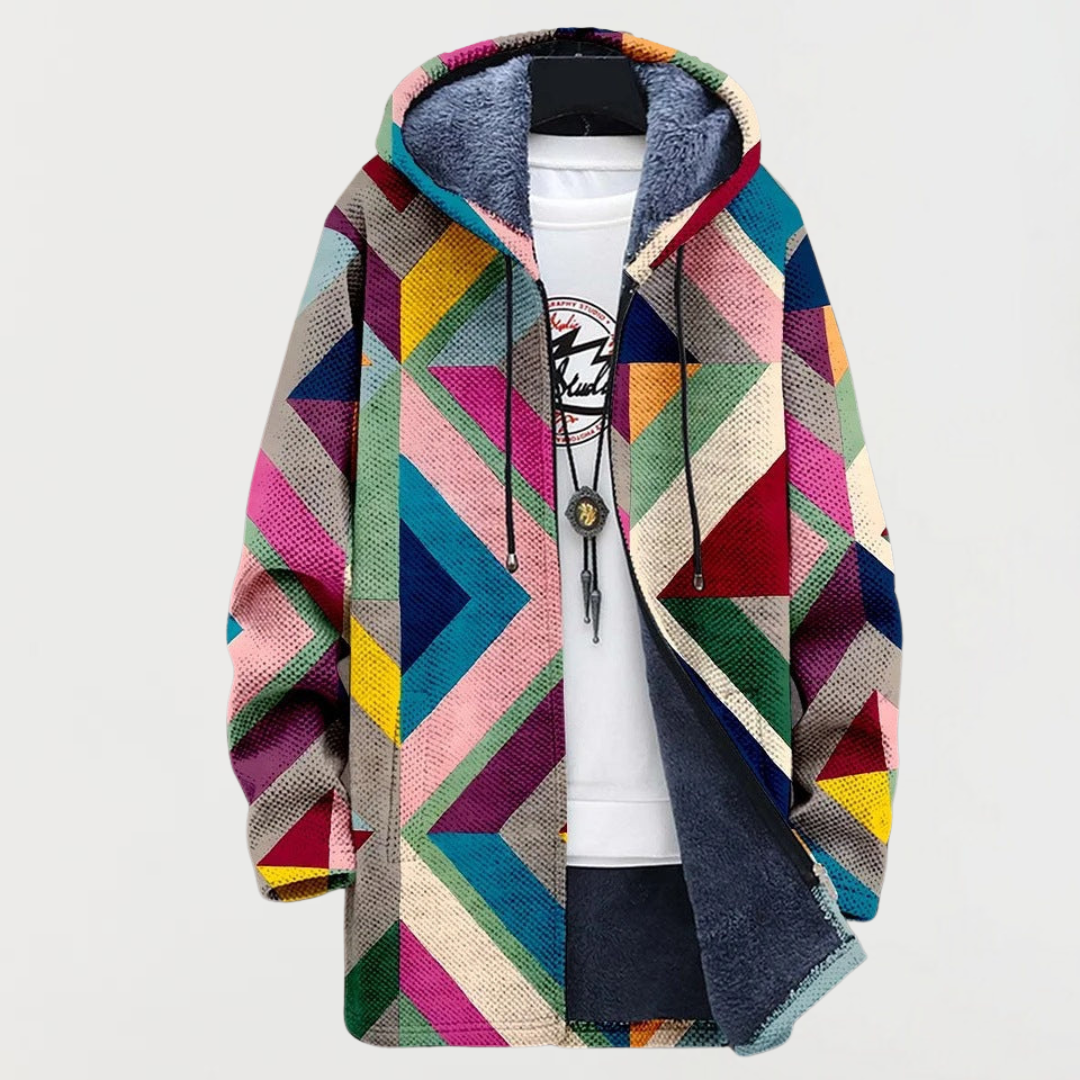 Hannah jacket with artistic geometric pattern