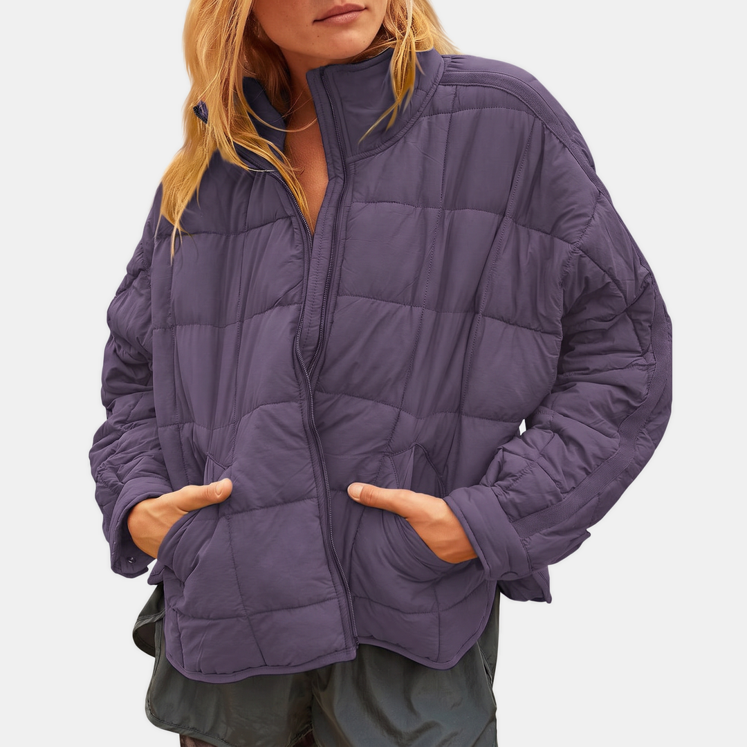Women's Lightweight Quilted Puffer Zip Up Short Padded Jacket