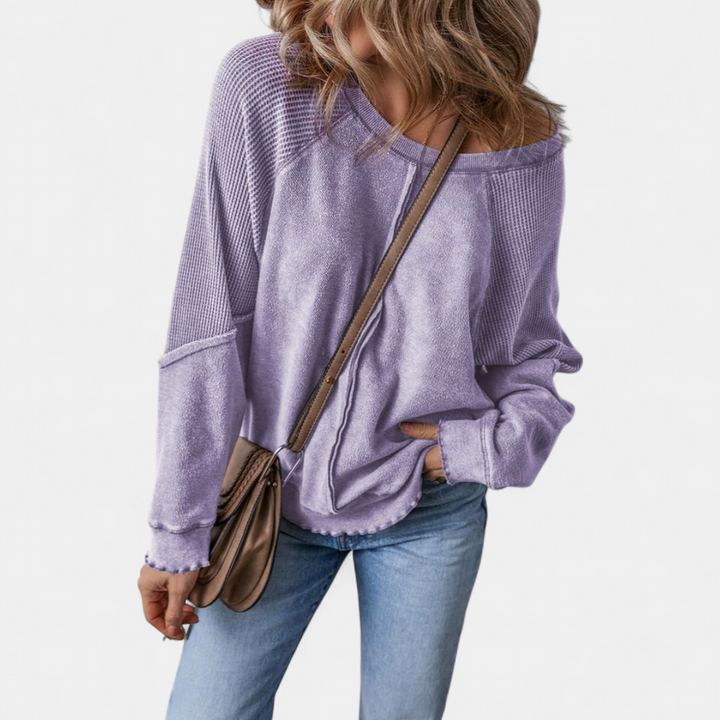 Chloe | Relaxed Patchwork Pullover Sweatshirt