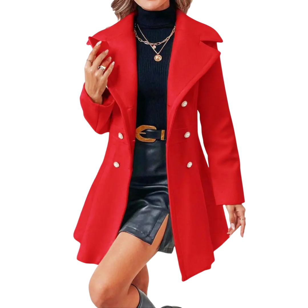 Kiara | Chic Double-Breasted Wool Overcoat