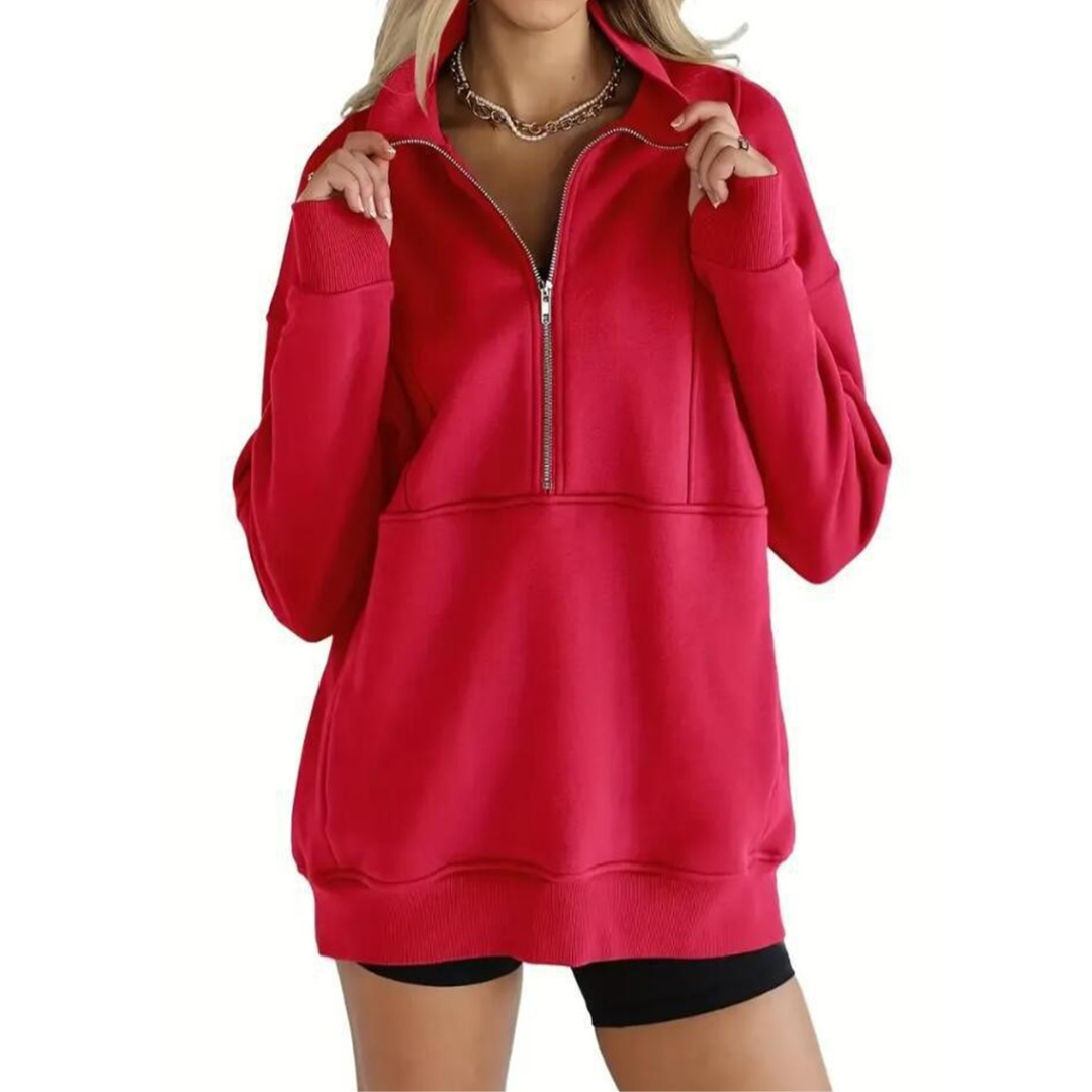 Lily | Cosy Fleece Half-Zip Pullover Sweatshirt