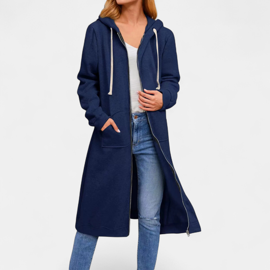 Ella | Relaxed Zip-Up Long Hoodie Sweatshirt