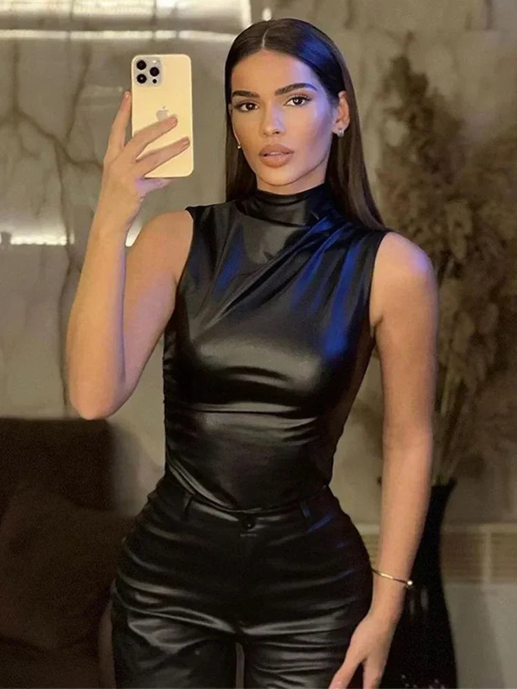 Gabrielle | Sleek Faux Leather Top