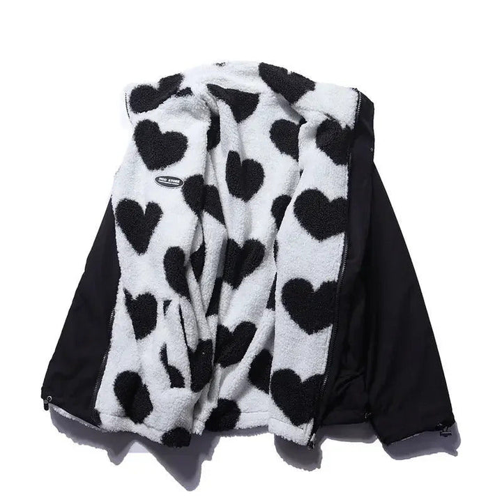 Bonnie - Reversible Heart Print Coat