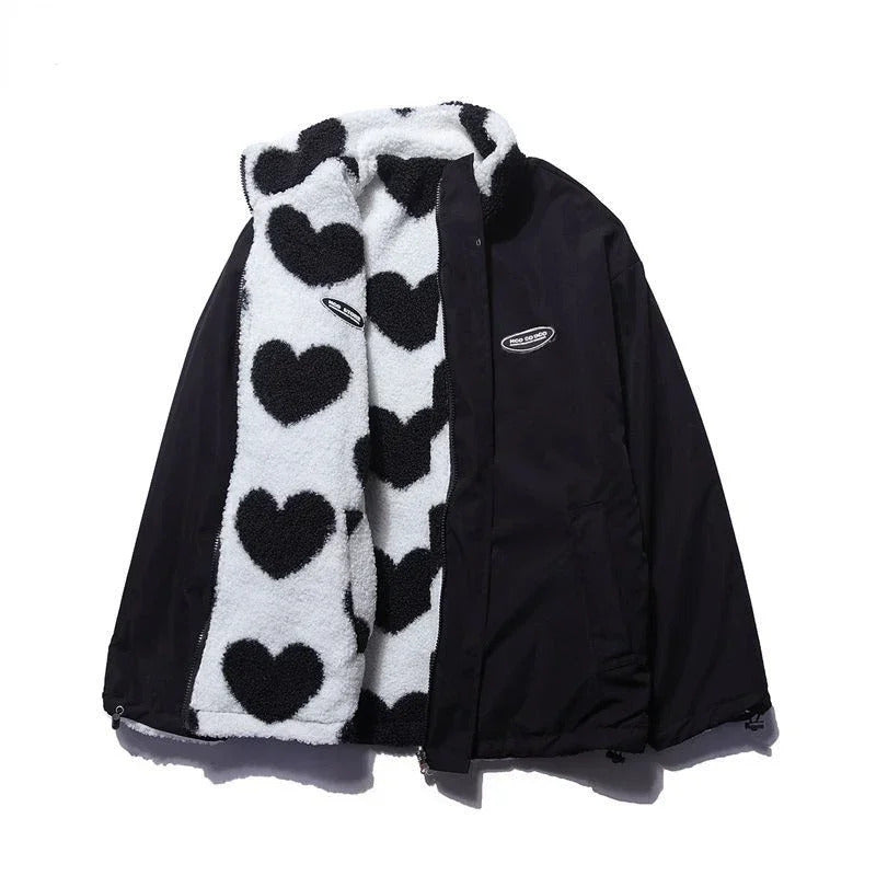 Bonnie - Reversible Heart Print Coat
