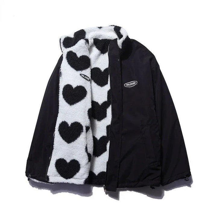 Bonnie - Reversible Heart Print Coat