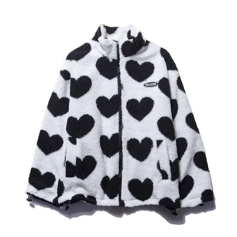 Bonnie - Reversible Heart Print Coat