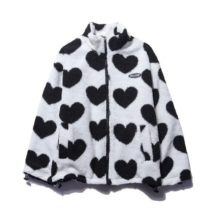 Bonnie - Reversible Heart Print Coat