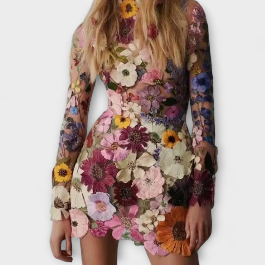 Amelia - Floral Print Mini Dress