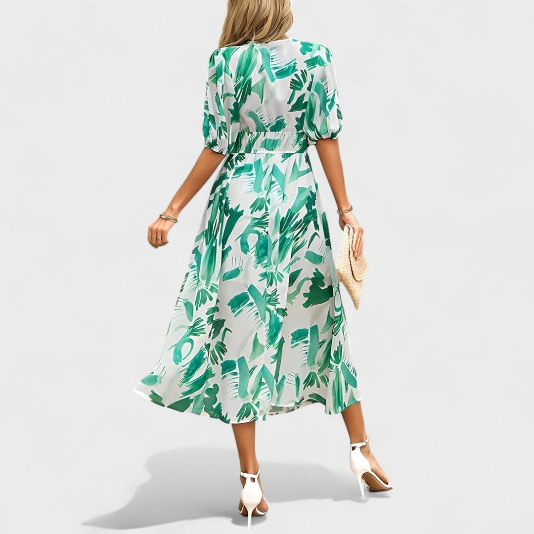 Eliza - Elegant Floral Midi Dress