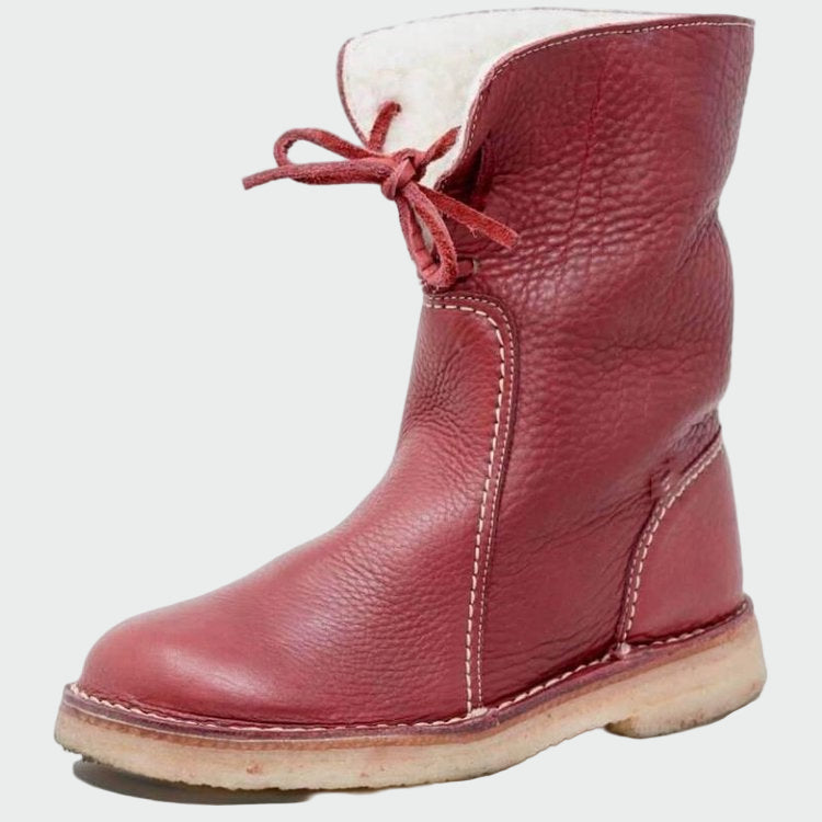 Annika - Waterproof Wool-Lined Leather Ankle Boots
