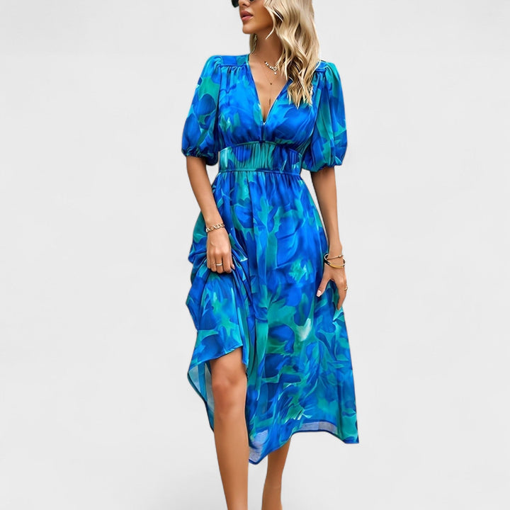 Eleanor - Elegant Floral Midi Dress