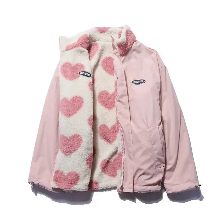 Bonnie - Reversible Heart Print Coat