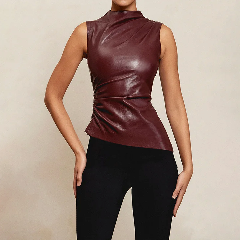 Gabrielle | Sleek Faux Leather Top