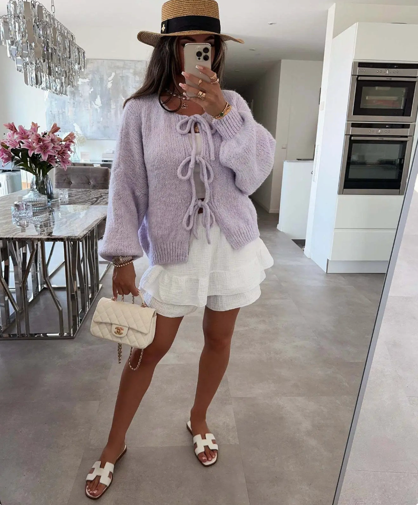Lucy | Knitted Bow Cardigan
