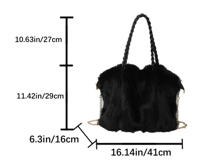 Brooke | Retro Plush Large Shoulder Bag